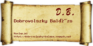 Dobrovolszky Balázs névjegykártya